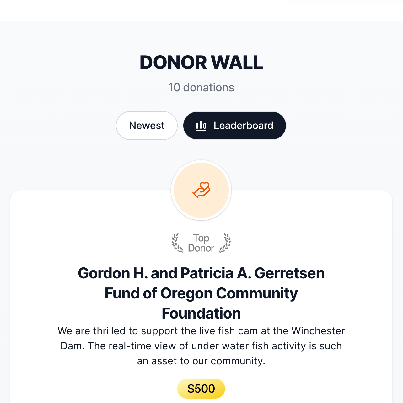 Donor wall